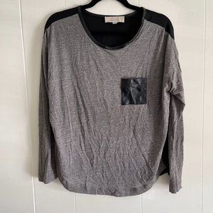 LOFT Long Sleeve Pocket Shirt with Sheer Back